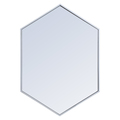 Elegant Decor Metal Frame Hexagon Mirror 24 Inch In Silver MR4424S